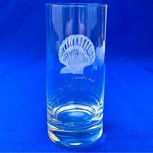 LYNN CHASE - RARE Etched Seashell Highball Glass Signed By Artist